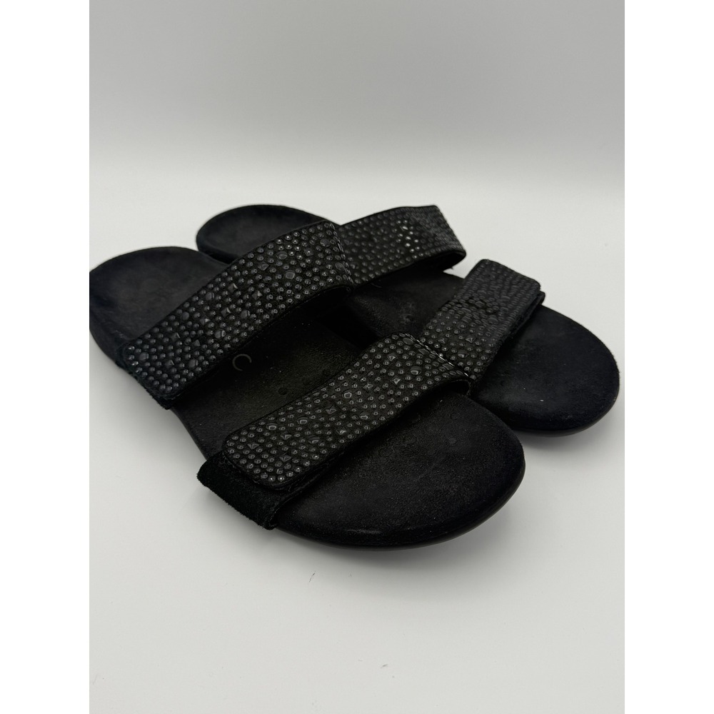 Vionic Samoa Black Studded Slide Sandals Orthotic Adjustable Straps Womens 7/7.5 - Picture 1 of 6